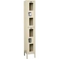 Global Equipment Double Tier 2 Door Clear View Locker, 12"Wx18"Dx36"H, Tan, Assembled B2318173